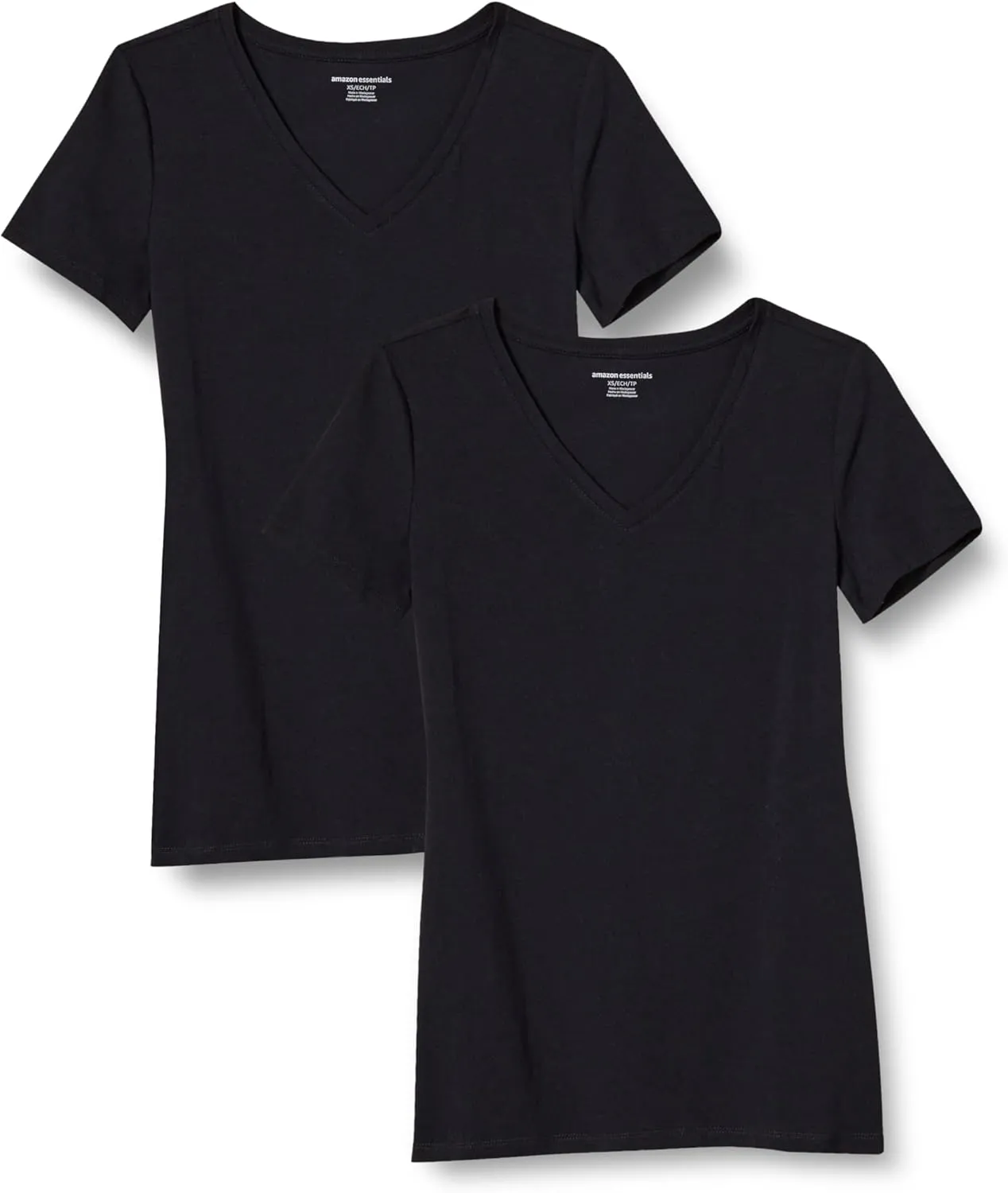 Amazon Essentials Women's Classic-Fit Short-Sleeve V-Neck T-Shirt, Multipacks