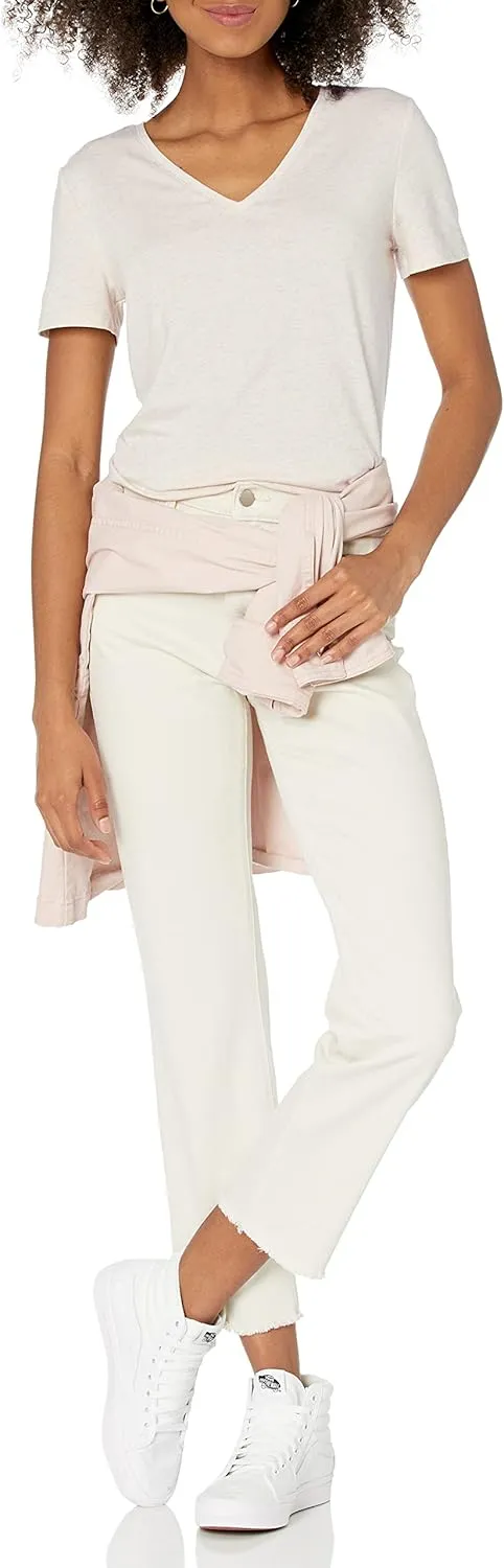 Amazon Essentials Women's Classic-Fit Short-Sleeve V-Neck T-Shirt, Multipacks