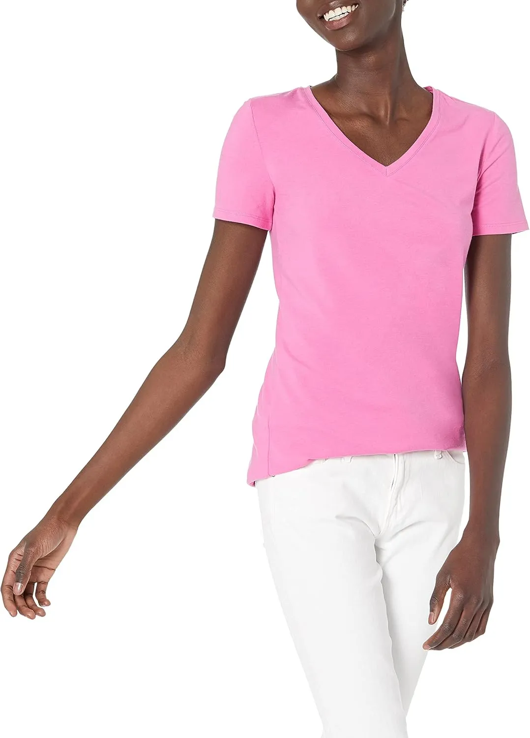 Amazon Essentials Women's Classic-Fit Short-Sleeve V-Neck T-Shirt, Multipacks