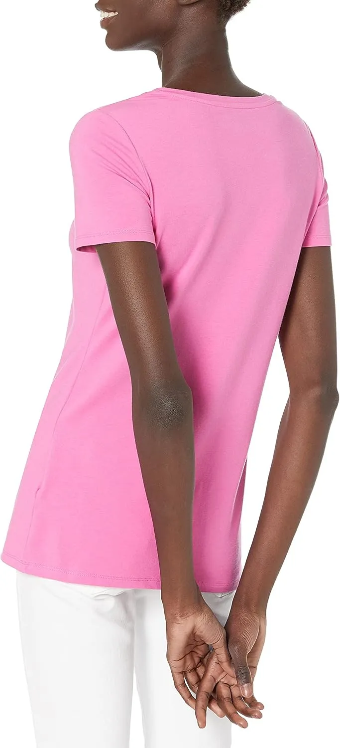 Amazon Essentials Women's Classic-Fit Short-Sleeve V-Neck T-Shirt, Multipacks