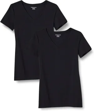Amazon Essentials Women's Classic-Fit Short-Sleeve V-Neck T-Shirt, Multipacks