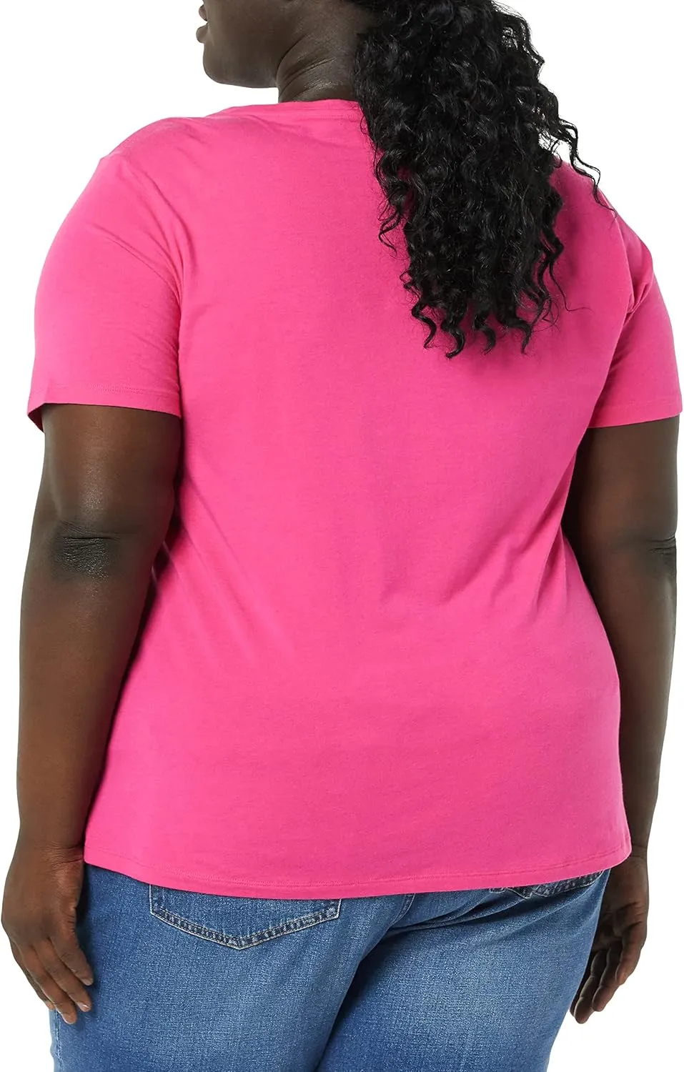 Amazon Essentials Women's Plus Size Short-Sleeve V-Neck T-Shirt, Multipacks