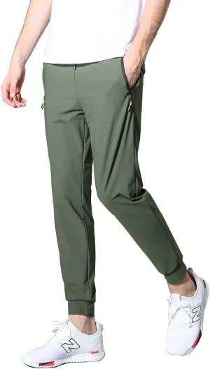 Ancient Star Mens Hiking Joggers Sweatpants Light Breathable Quick Dry Running Sports Pants with Zipper Pockets