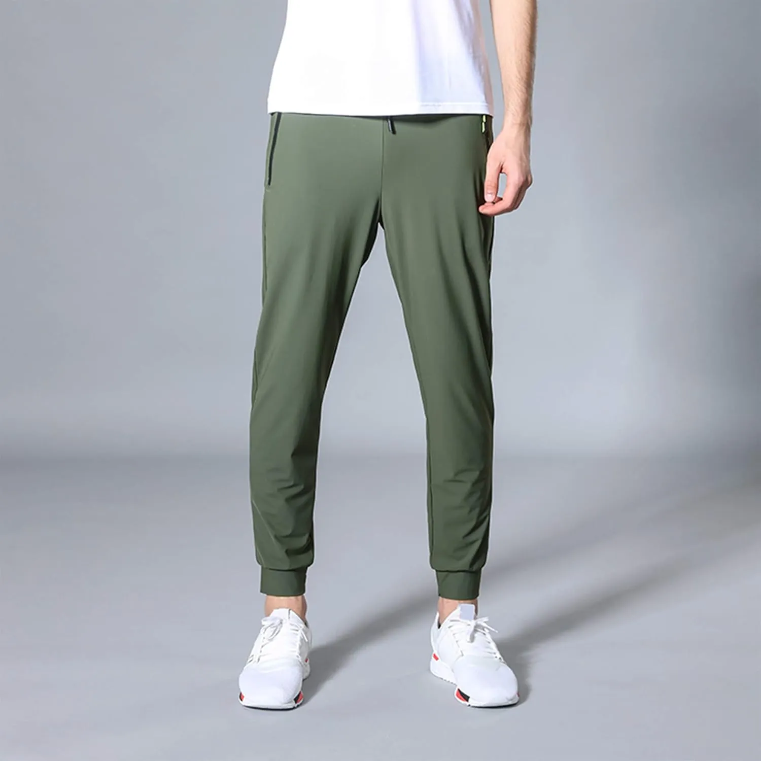 Ancient Star Mens Hiking Joggers Sweatpants Light Breathable Quick Dry Running Sports Pants with Zipper Pockets