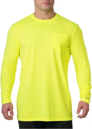 Arctic Cool Men’s Crew Neck Instant Cooling Pocket Workwear Moisture Wicking Performance UPF 50  Long Sleeve Shirt