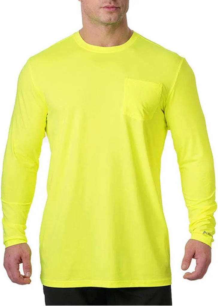 Arctic Cool Men’s Crew Neck Instant Cooling Pocket Workwear Moisture Wicking Performance UPF 50  Long Sleeve Shirt