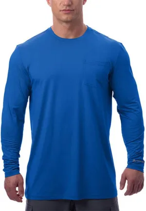 Arctic Cool Men’s Crew Neck Instant Cooling Pocket Workwear Moisture Wicking Performance UPF 50  Long Sleeve Shirt