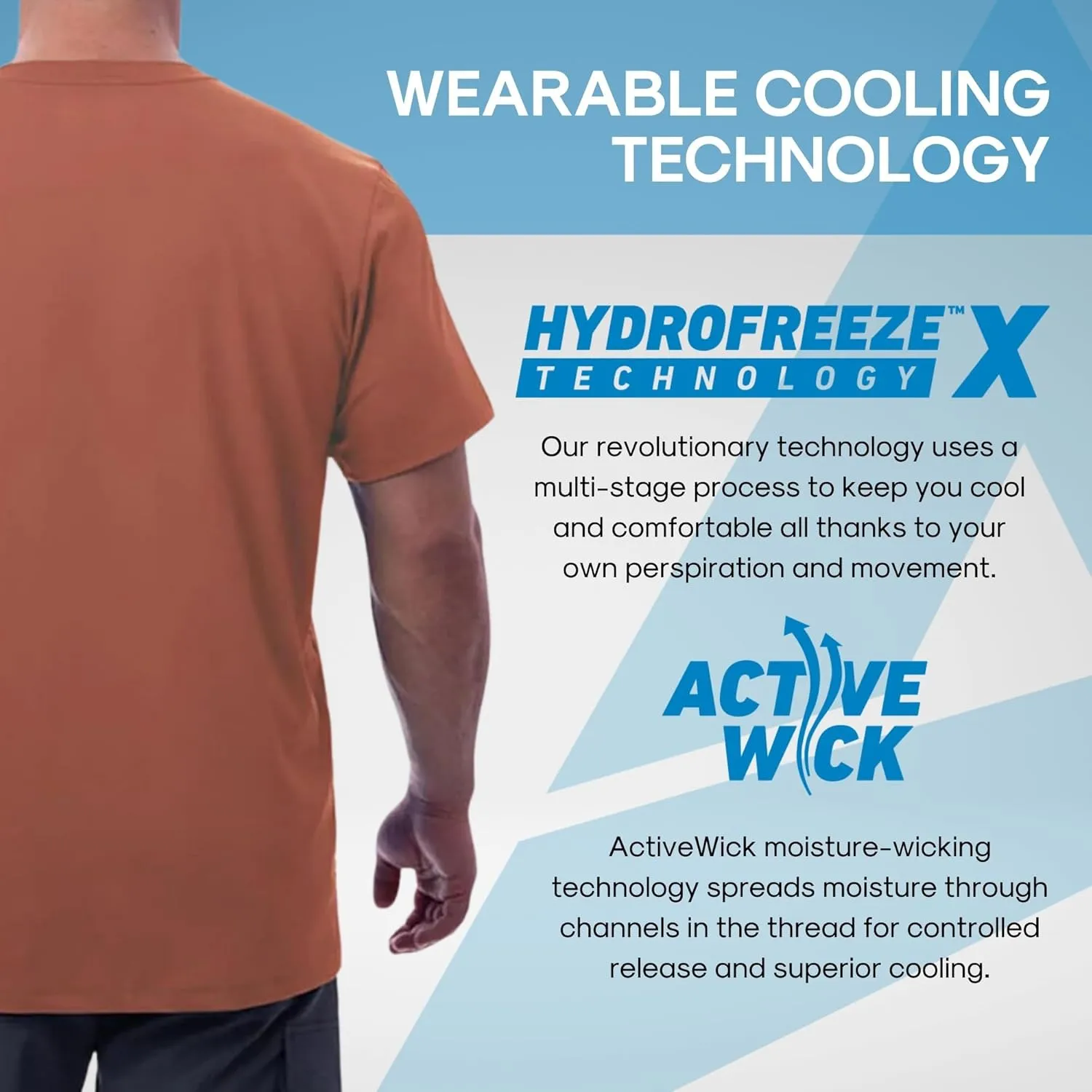 Arctic Cool Men’s Crew Neck Instant Cooling Pocket Workwear Moisture Wicking Performance UPF 50  Short Sleeve Shirt