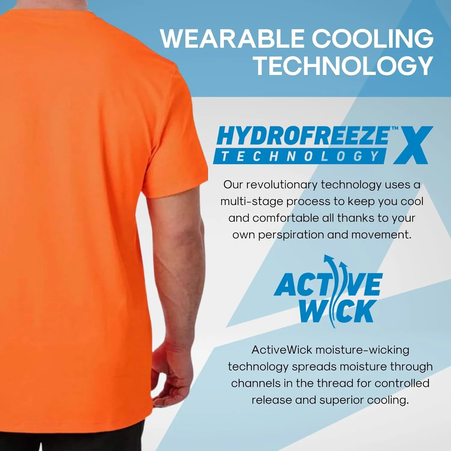 Arctic Cool Men’s Crew Neck Instant Cooling Pocket Workwear Moisture Wicking Performance UPF 50  Short Sleeve Shirt