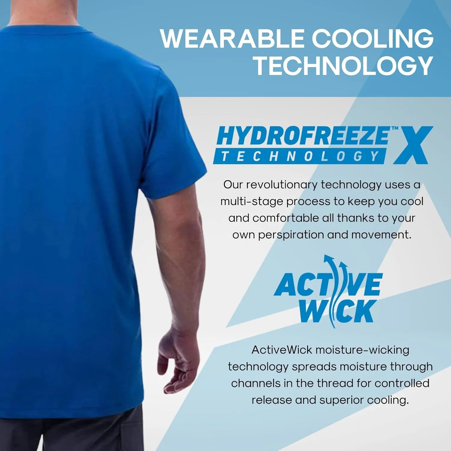 Arctic Cool Men’s Crew Neck Instant Cooling Pocket Workwear Moisture Wicking Performance UPF 50  Short Sleeve Shirt