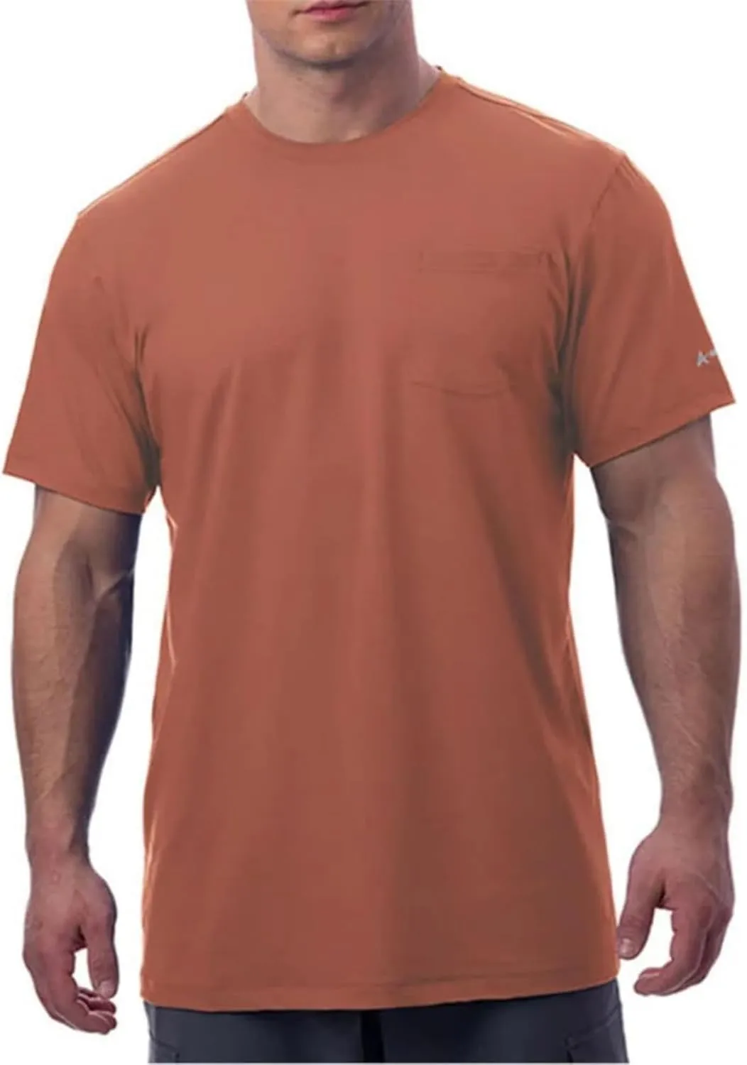 Arctic Cool Men’s Crew Neck Instant Cooling Pocket Workwear Moisture Wicking Performance UPF 50  Short Sleeve Shirt