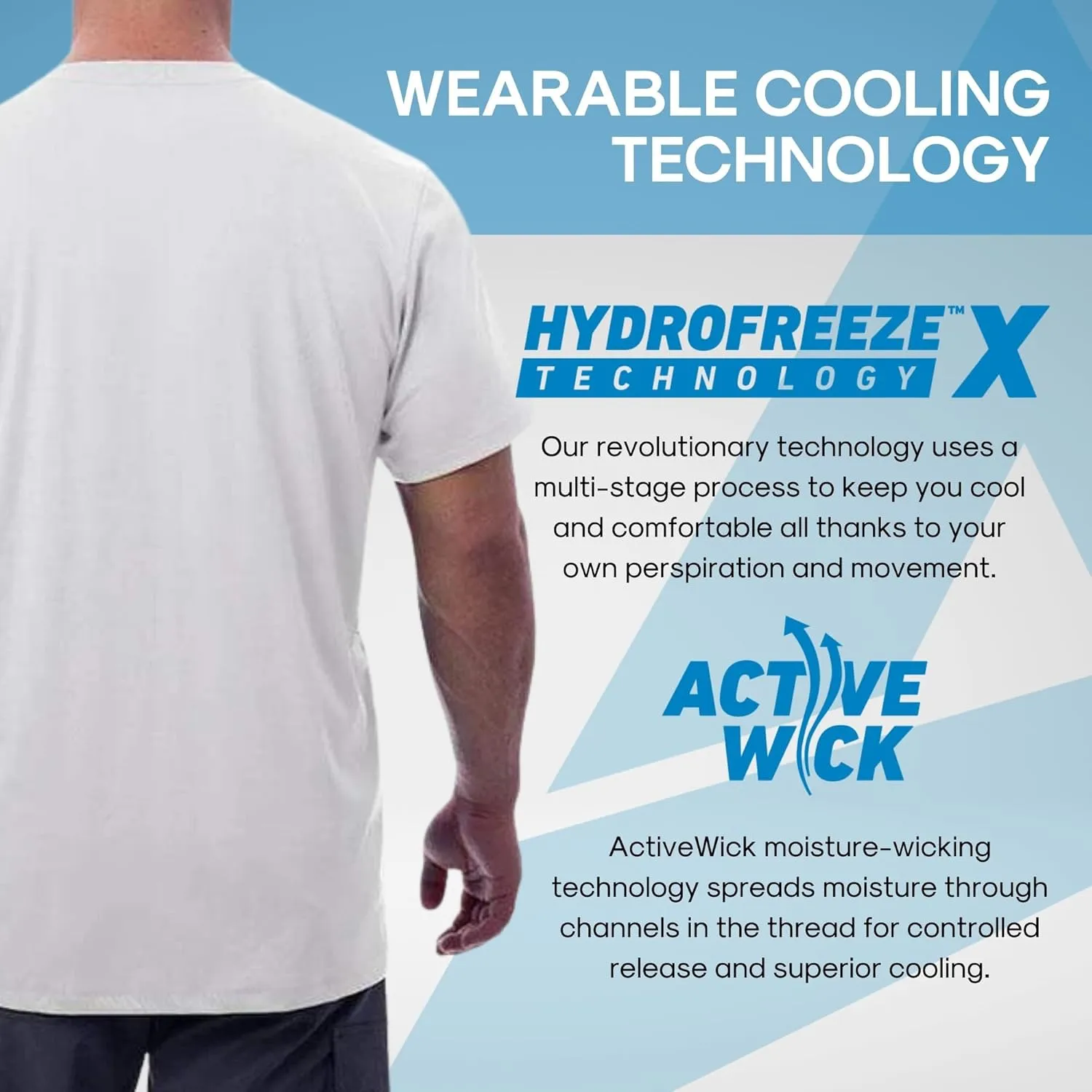 Arctic Cool Men’s Crew Neck Instant Cooling Pocket Workwear Moisture Wicking Performance UPF 50  Short Sleeve Shirt