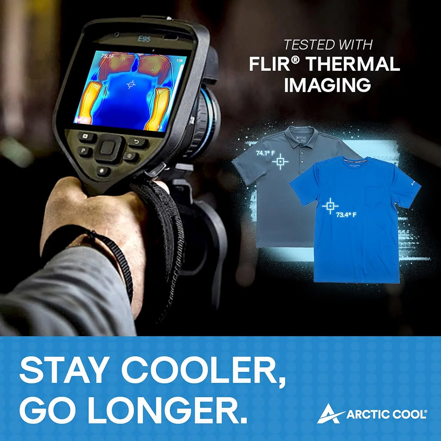 Arctic Cool Men’s V-Neck Instant Cooling Moisture Wicking Performance UPF 50  Short Sleeve Workout Shirt