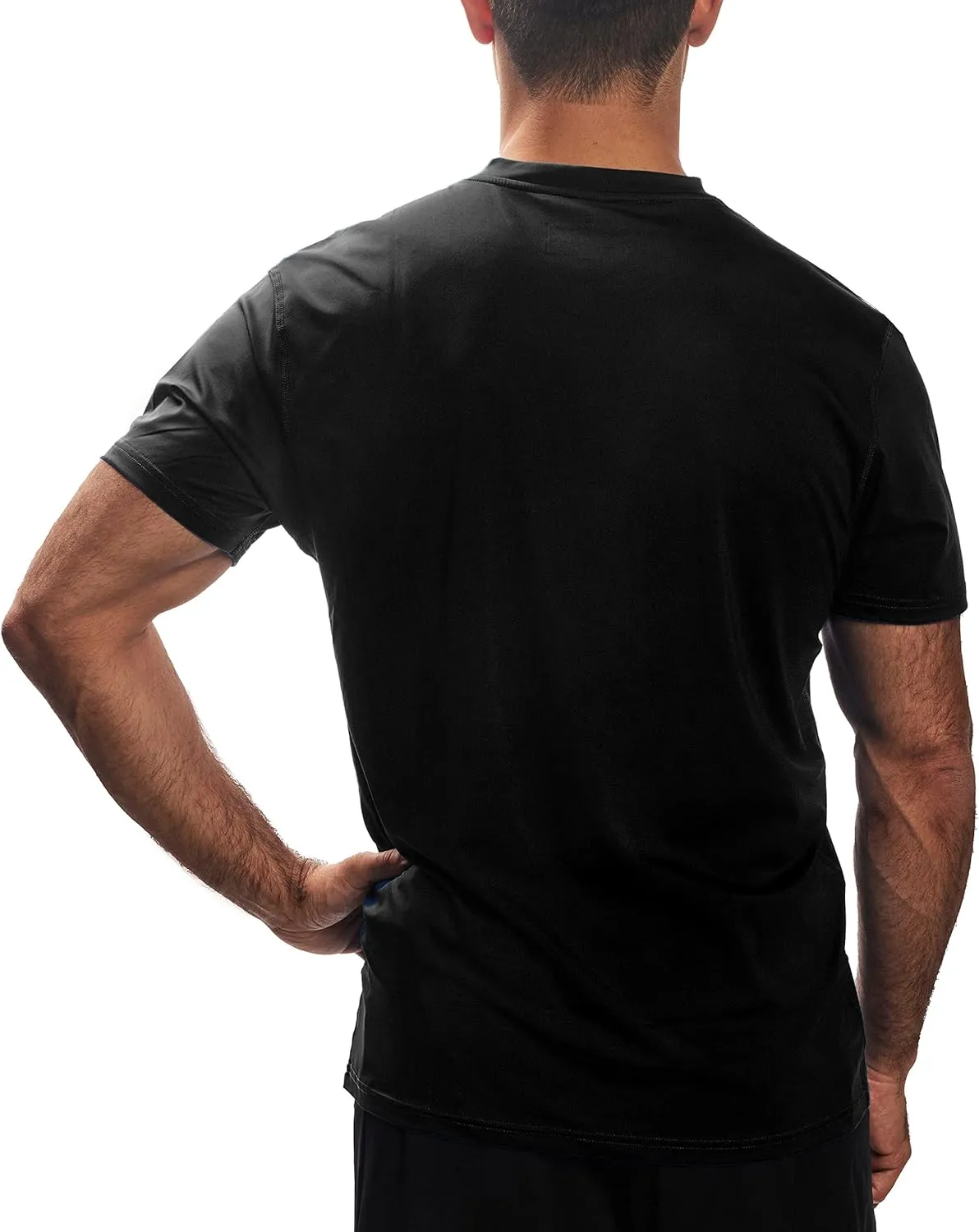 Arctic Cool Men’s V-Neck Instant Cooling Moisture Wicking Performance UPF 50  Short Sleeve Workout Shirt