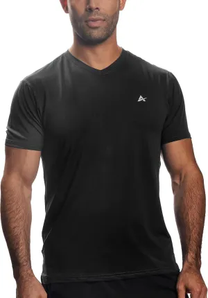 Arctic Cool Men’s V-Neck Instant Cooling Moisture Wicking Performance UPF 50  Short Sleeve Workout Shirt