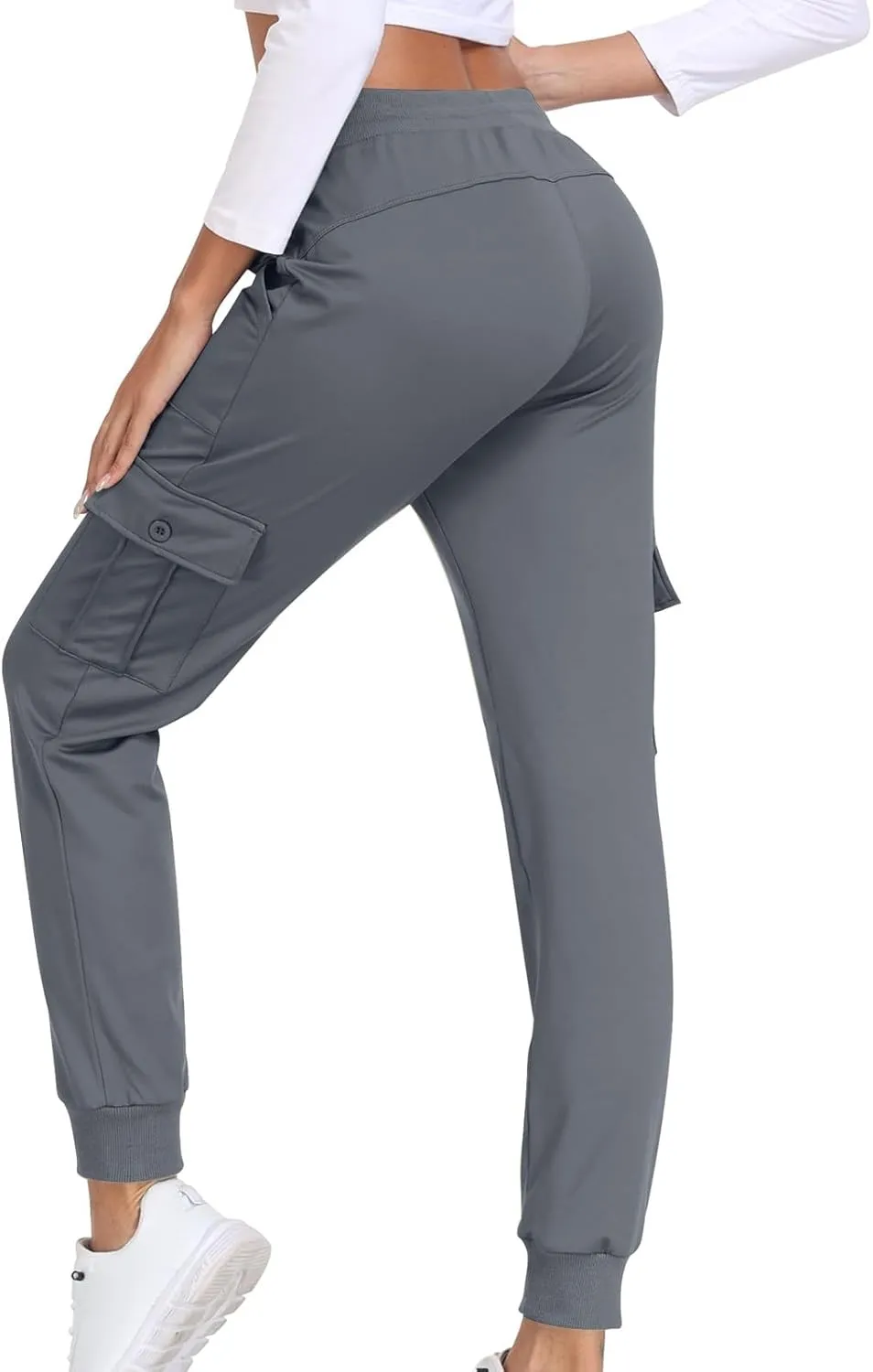 Athletic Pants Women Lightweight Hiking Cargo Pants Quick Dry Casual Trousers Soft Joggers Elastic Waist Sweatpants