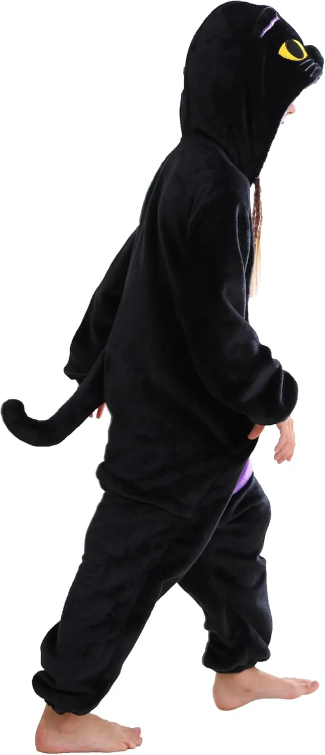ATOZ Unisex Children Animal Cat Onesie, Halloween Costume Pajamas Christmas Cosplay Sleepwear For Boys Girls