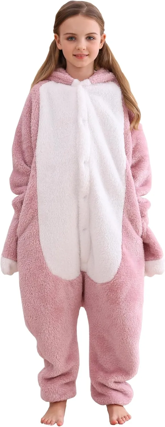 ATOZ Unisex Children Animal Pink Sloth Onesie, Halloween Costume Pajamas Christmas Cosplay Sleepwear For Boys Girls