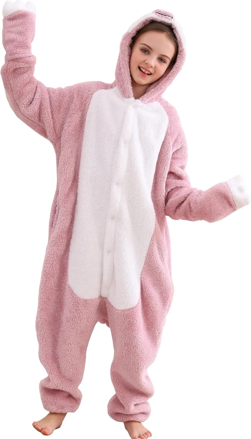ATOZ Unisex Children Animal Pink Sloth Onesie, Halloween Costume Pajamas Christmas Cosplay Sleepwear For Boys Girls