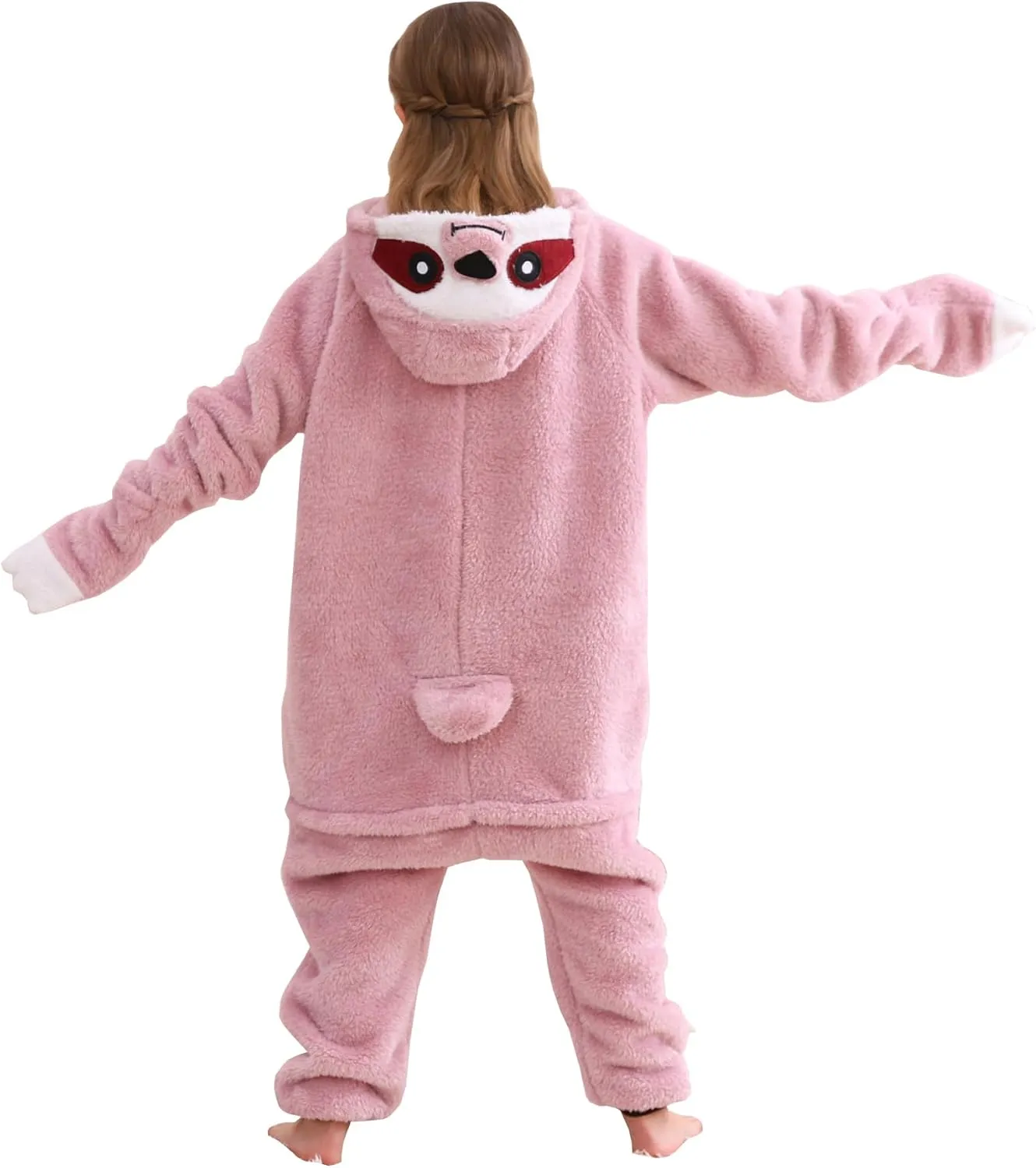 ATOZ Unisex Children Animal Pink Sloth Onesie, Halloween Costume Pajamas Christmas Cosplay Sleepwear For Boys Girls