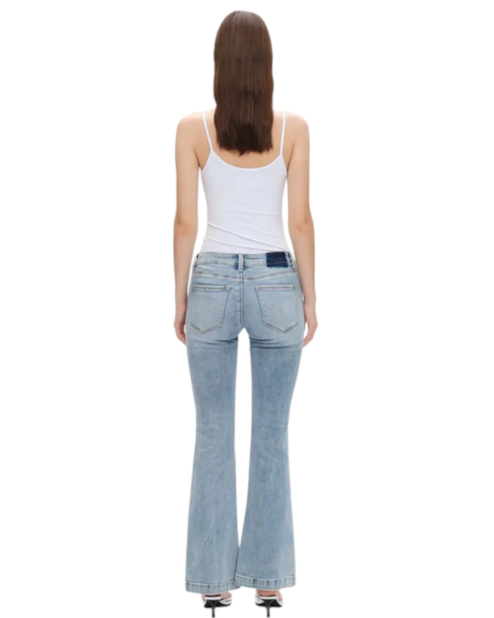 Auden Beach Wash Clean Hem Stretch Flare Jeans
