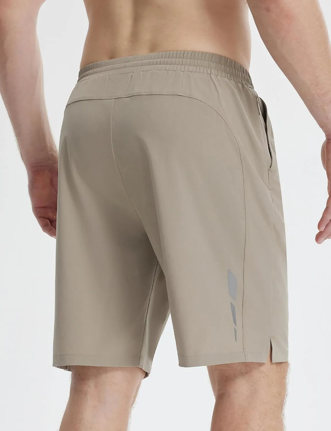 baleaf Men's Athletic Running Shorts 9" Quick Dry Workout Gym Shorts Lightweight Mesh 2 in 1 Shorts with Zipper Pockets