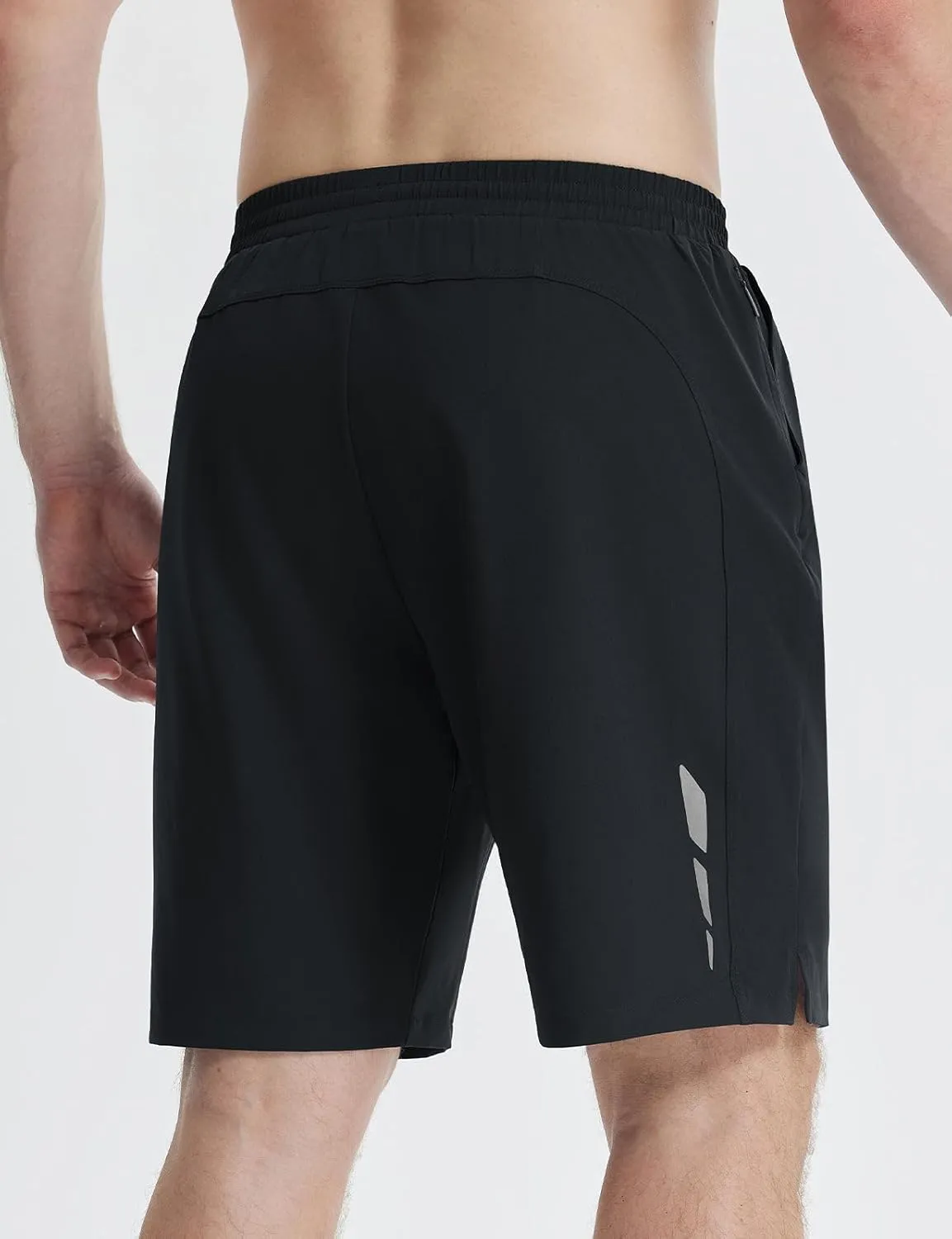 baleaf Men's Athletic Running Shorts 9" Quick Dry Workout Gym Shorts Lightweight Mesh 2 in 1 Shorts with Zipper Pockets