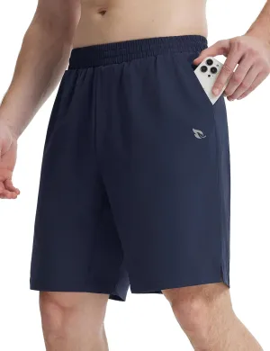baleaf Men's Athletic Running Shorts 9" Quick Dry Workout Gym Shorts Lightweight Mesh 2 in 1 Shorts with Zipper Pockets