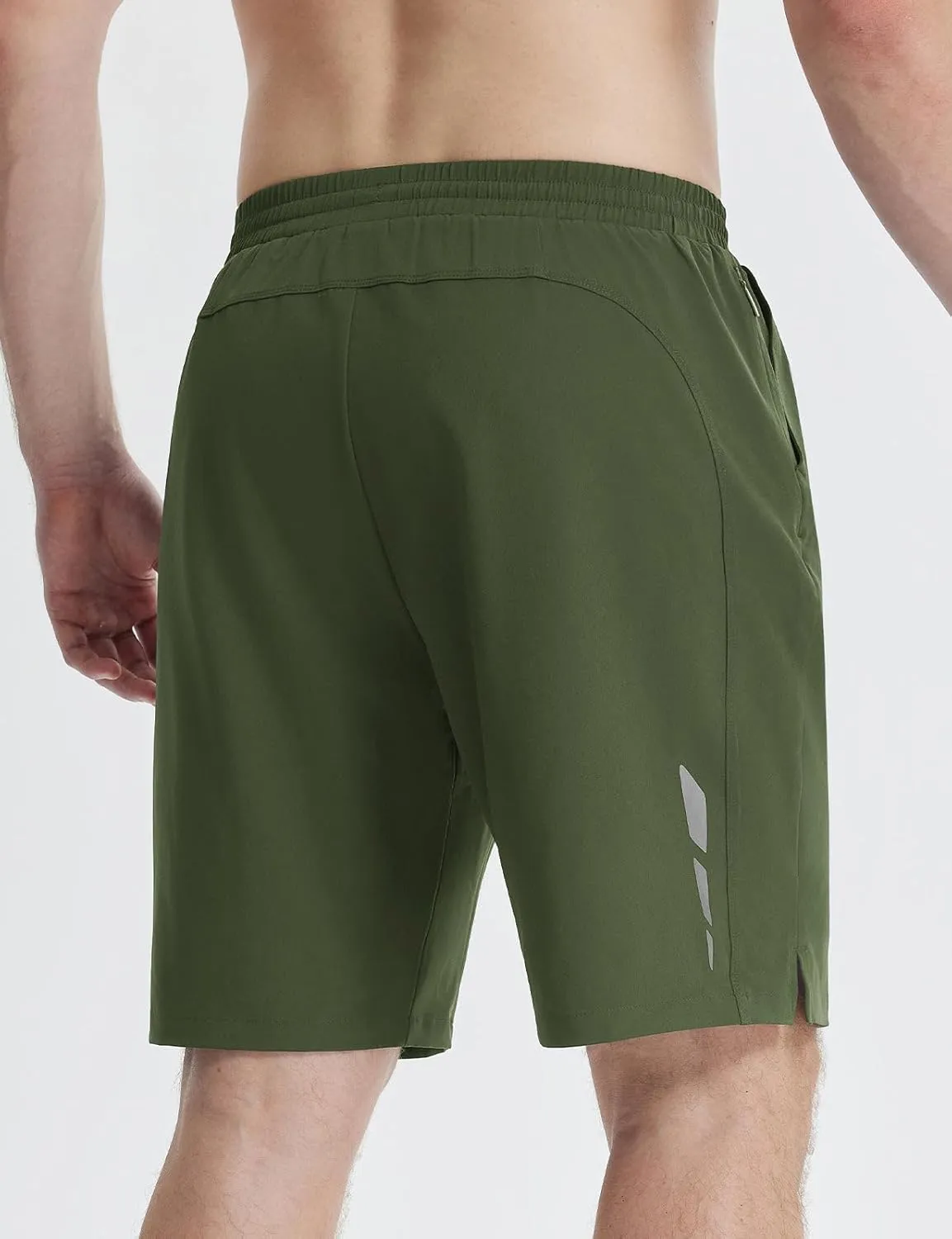baleaf Men's Athletic Running Shorts 9" Quick Dry Workout Gym Shorts Lightweight Mesh 2 in 1 Shorts with Zipper Pockets