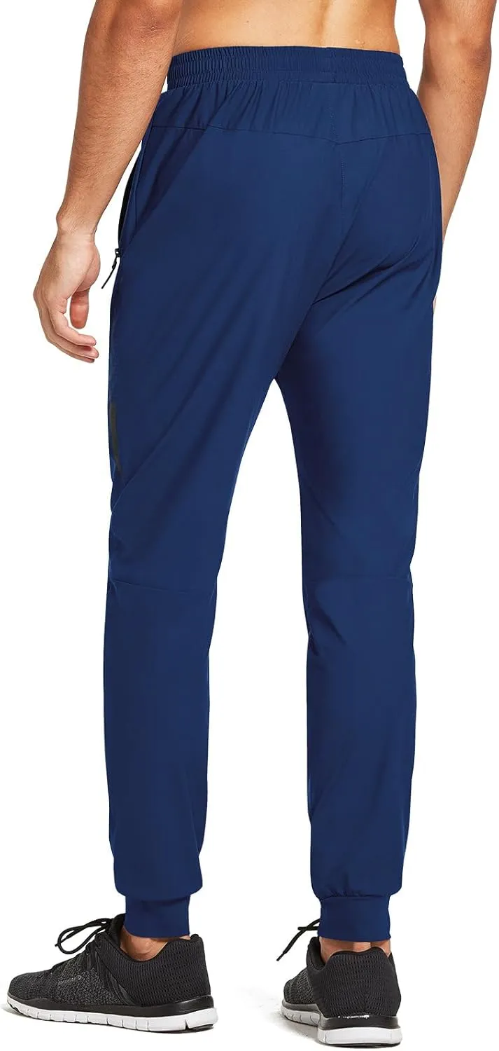 baleaf Men's Joggers Pants Athletic Workout Track Running Gym Lightweight Quick Dry Tapered Jogger Zipper Pockets