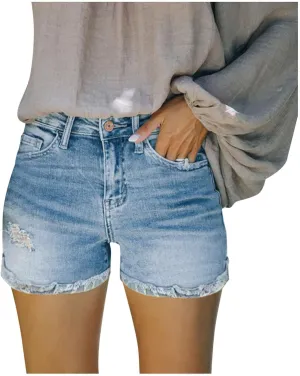 Black Leggings Women Women's High Waisted Denim Shorts Casual Ripped Summer Hot Short Jeans Distressed Jeans