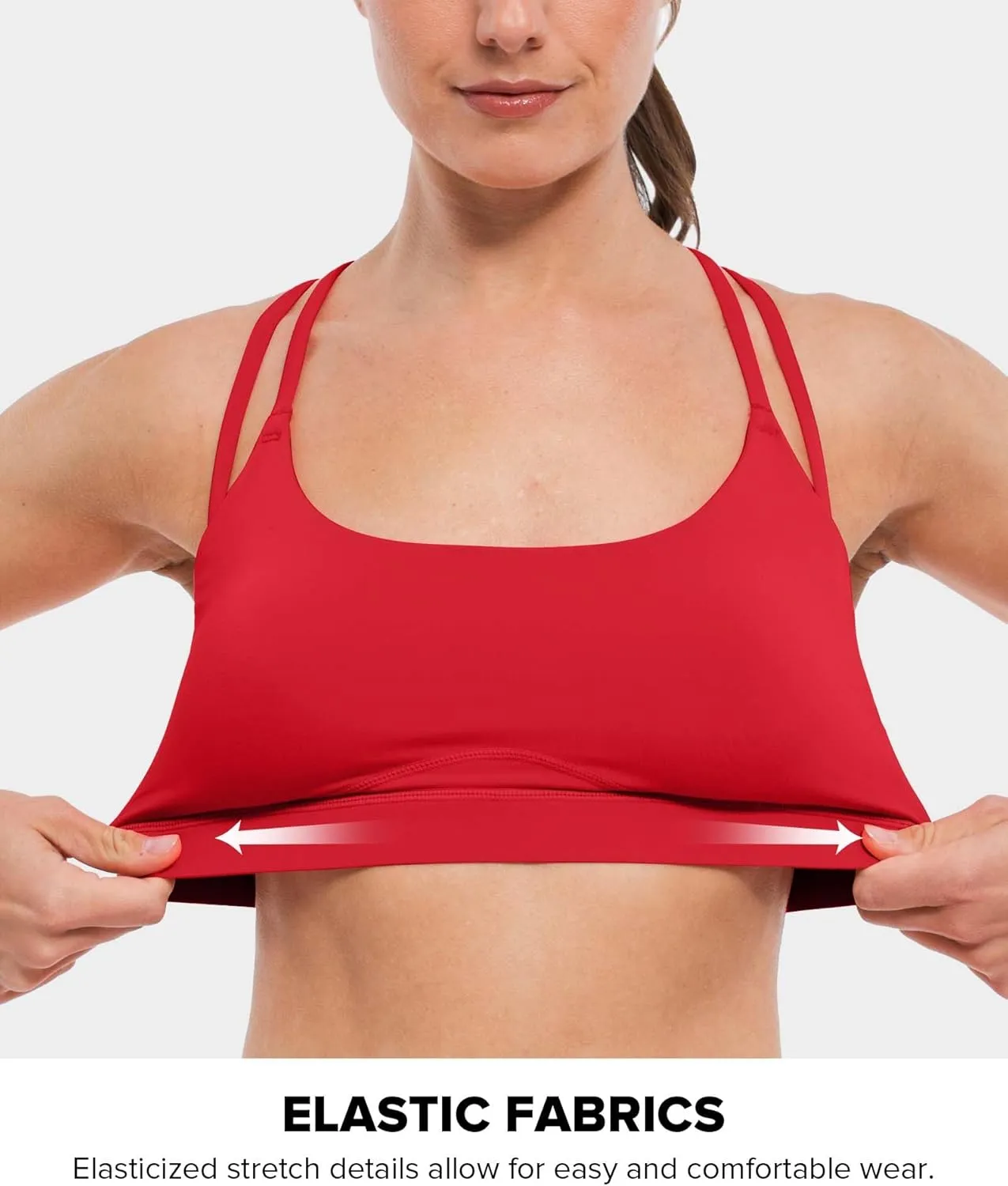 BRXL Strappy Sports Bras for Women High Support Criss-Cross Back Padded Sports Bra with Removable Cups