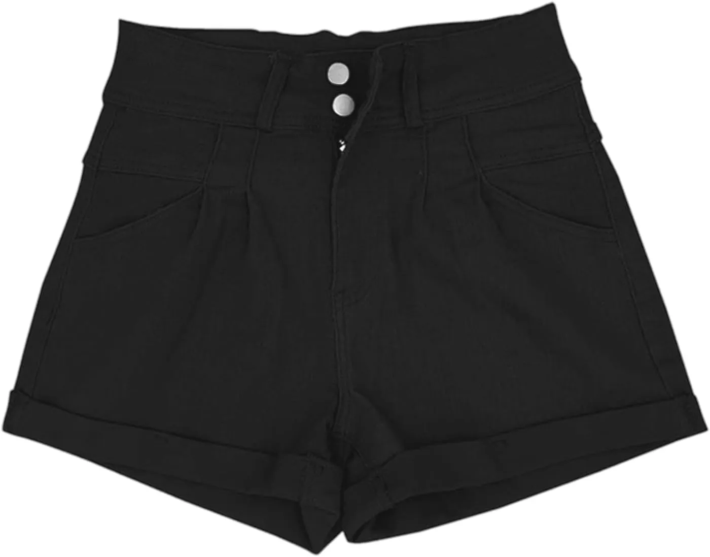 Business Dress Shorts for Women High Waisted Folded Hem Flex Flat Front Shorts Breathable Loose-Fit Comfy Work Short