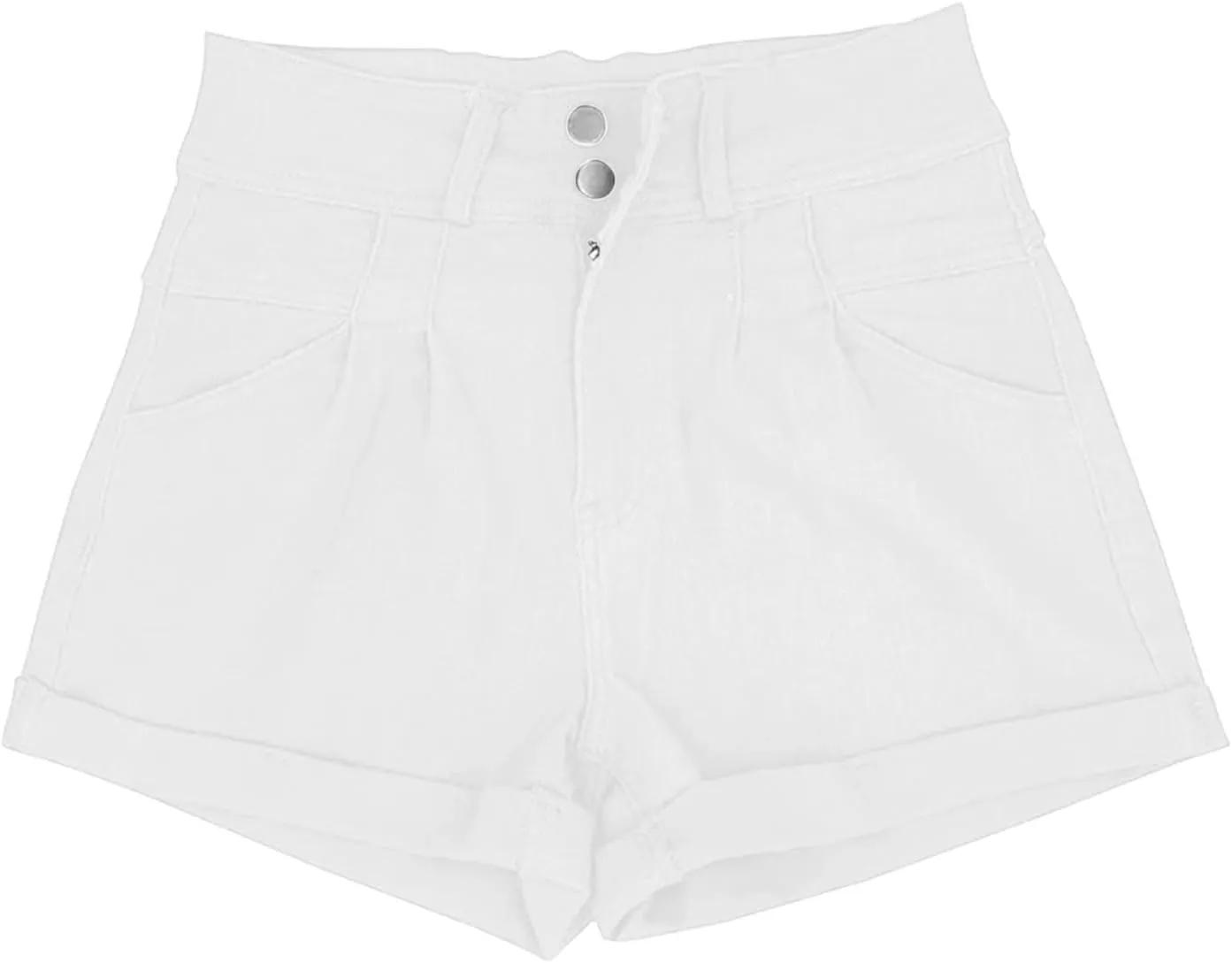 Business Dress Shorts for Women High Waisted Folded Hem Flex Flat Front Shorts Breathable Loose-Fit Comfy Work Short