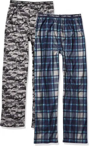 Calvin Klein Boys' Sleepwear Super Soft Brushed Micro Pajama Pants (2 Pack)
