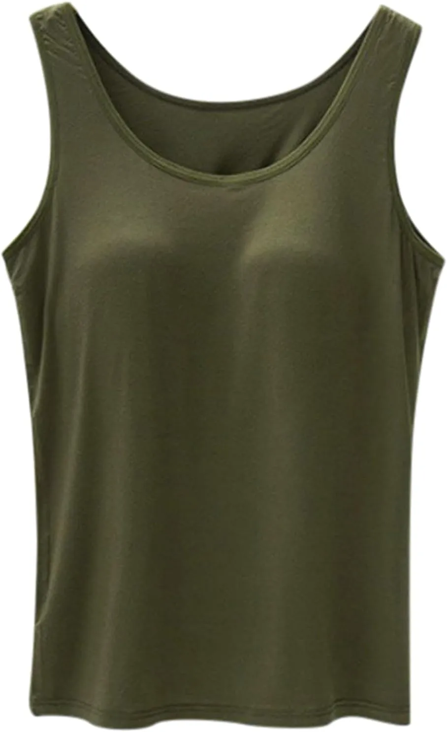 Camisole Tops for Women Cotton Adjustable Straps Stretch Tank Tops with Built-in Padded Bra Yoga Shirts