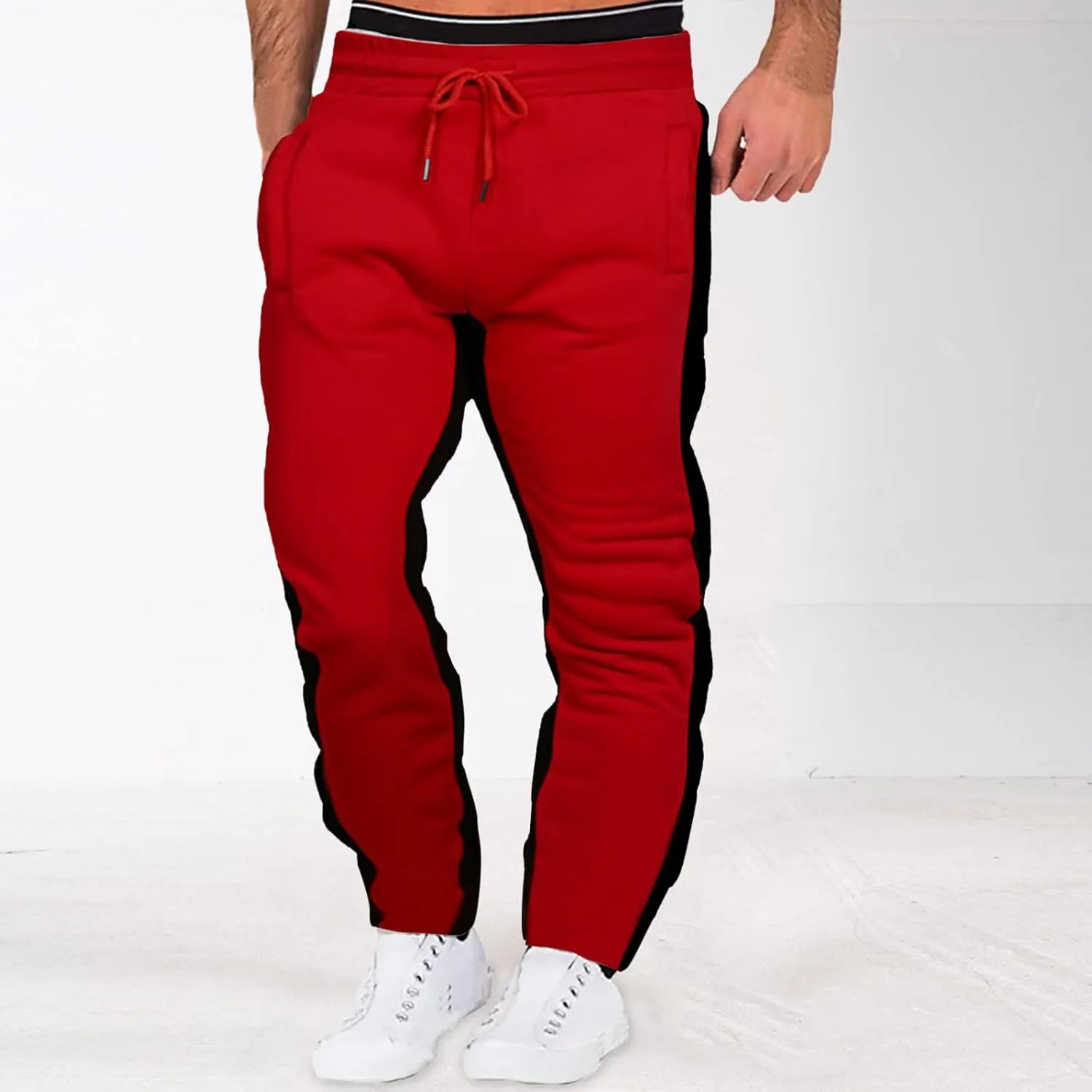 Cargo Pants for Men Big and Tall Performance Open Bottom Workout Quick Dry Pants for Athletic Jogging Training Casual