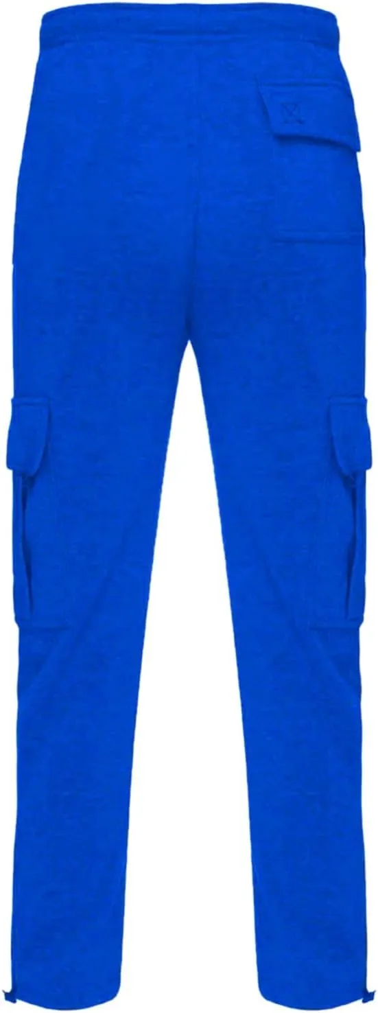 Cargo Pants for Men Solid Color Drawstring Baggy Sweatpants Mens Casual Loose Fit Gym Work Joggers with Pockets