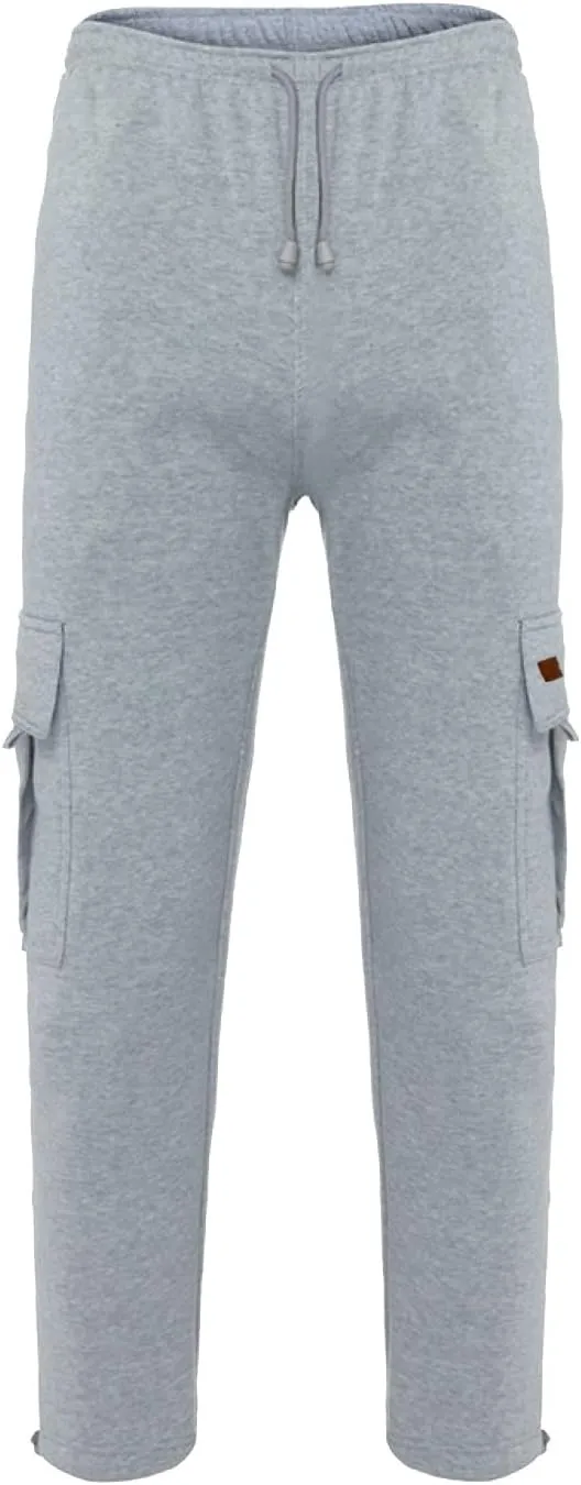Cargo Pants for Men Solid Color Drawstring Baggy Sweatpants Mens Casual Loose Fit Gym Work Joggers with Pockets