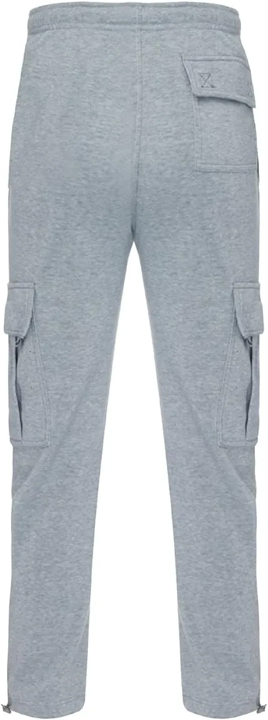 Cargo Pants for Men Solid Color Drawstring Baggy Sweatpants Mens Casual Loose Fit Gym Work Joggers with Pockets
