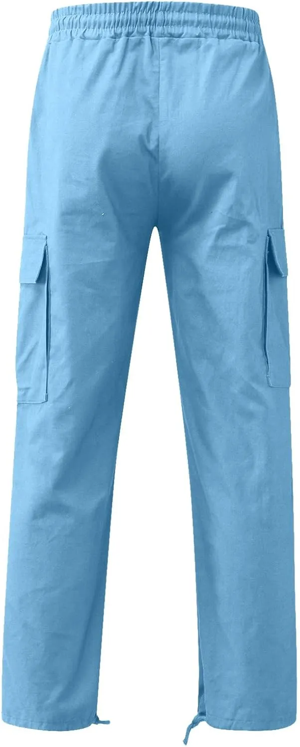 Cargo Sweatpants for Men Baggy Open Bottom Loose Pants Straight Leg Athletic Work Pants Hiking Streetwear Joggers