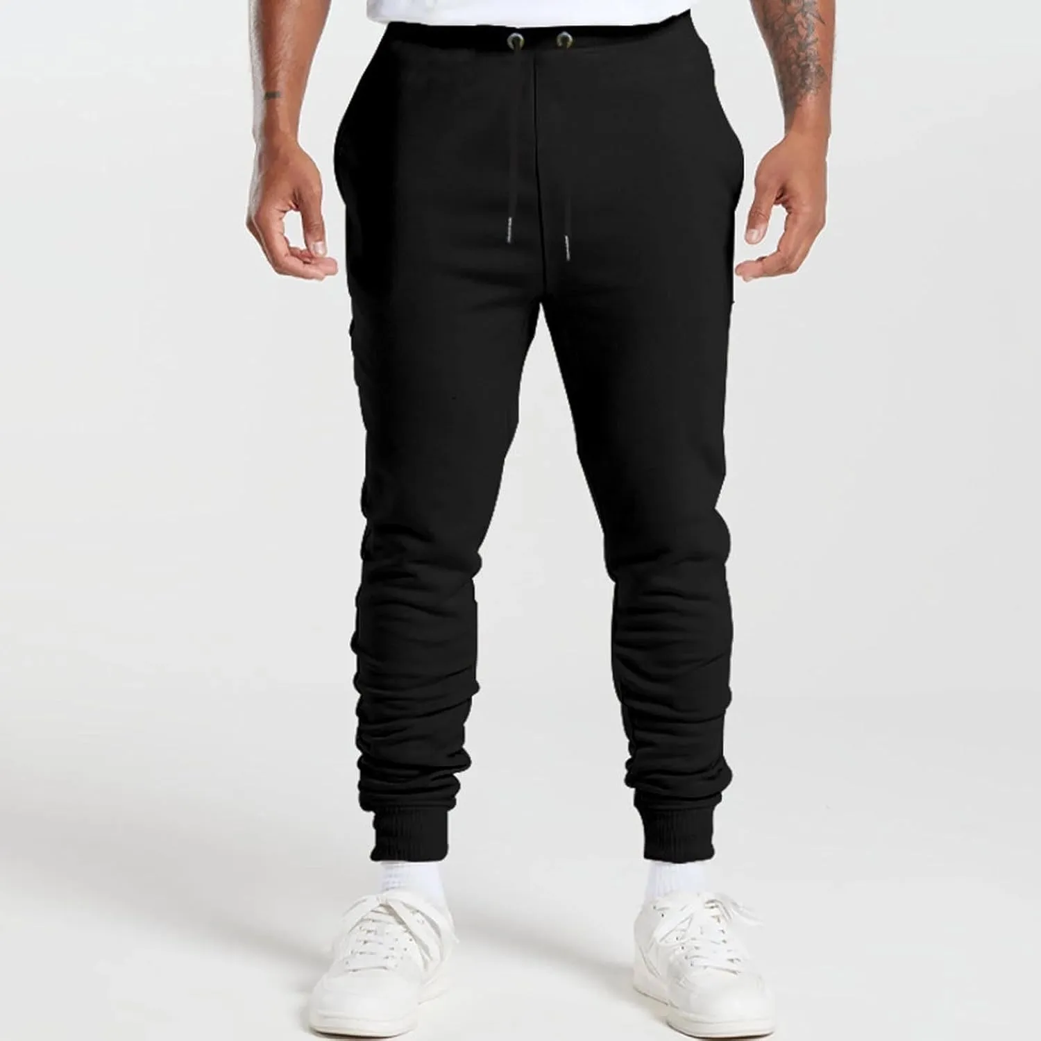 Cargo Sweatpants for Men Loose Fit Casual Pants Active Athletic Workout Baggy Jogger Drawstring Pants with Pockets