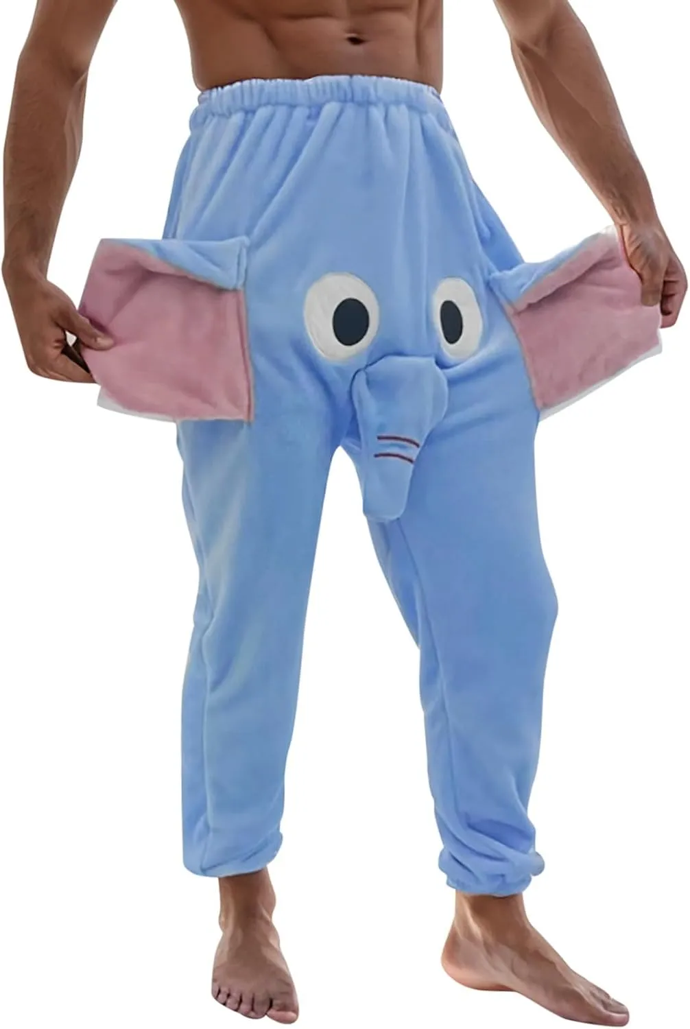 Cartoon Elephant Pants Cute Animal Pants Big Nose and Ears Unisex Soft Elephant Homewear Sleepwear