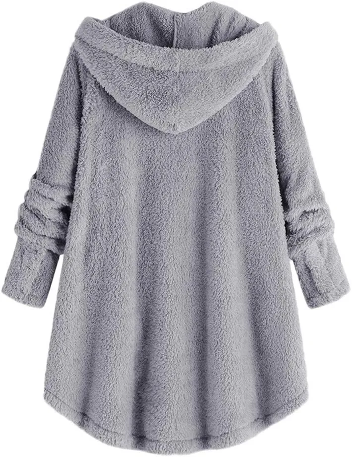 Ceboyel Womens Fuzzy Fleece Jackets Sherpa Winter Coats Cardigan Button Down Teddy Coat Hoodie Trendy Warm Loungewear 2023