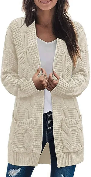 ChicCrate Women's Soft Knit Cardigan Sweater 2025 Fall Winter Trendy Clothes Long Sleeve Loose Outerwear Coats