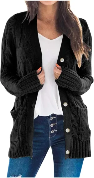 ChicCrate Women's Soft Knit Cardigan Sweater 2025 Fall Winter Trendy Clothes Long Sleeve Loose Outerwear Coats
