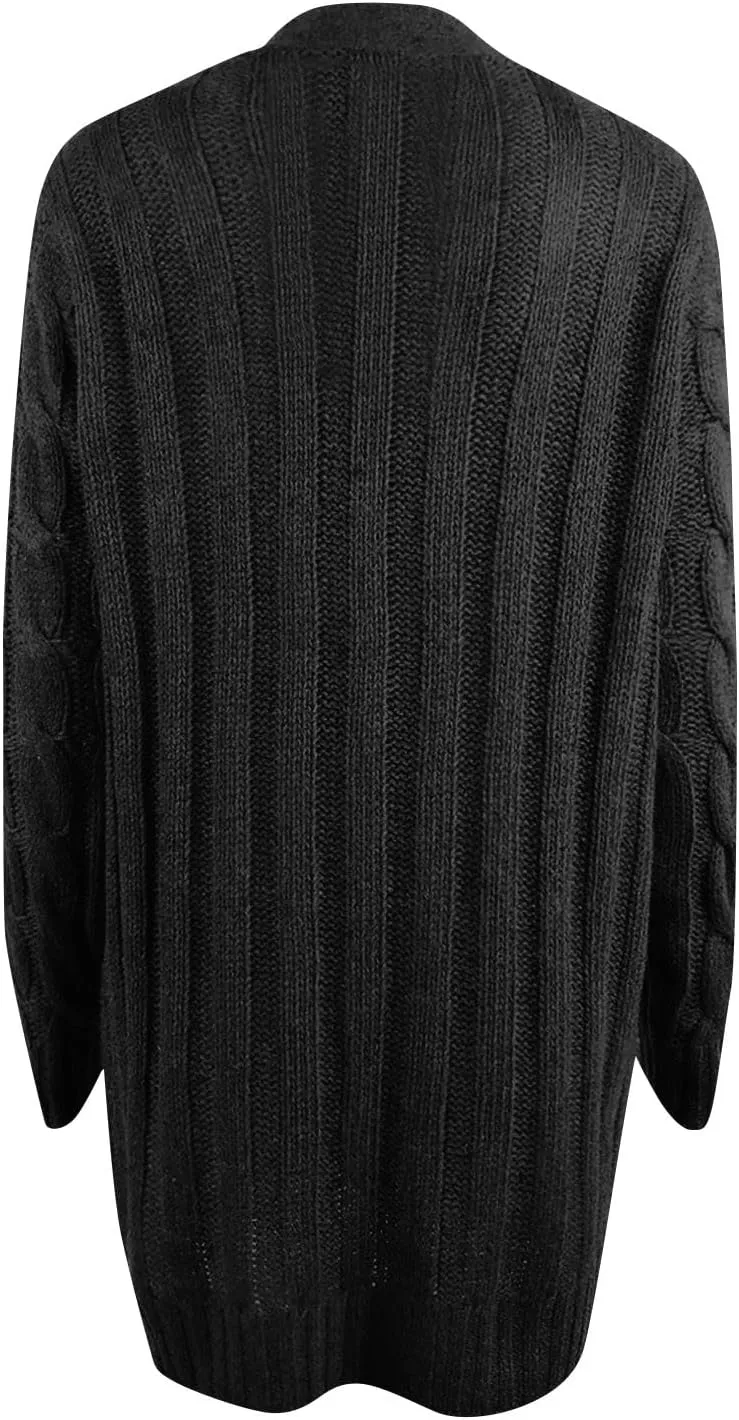 ChicCrate Women's Soft Knit Cardigan Sweater 2025 Fall Winter Trendy Clothes Long Sleeve Loose Outerwear Coats