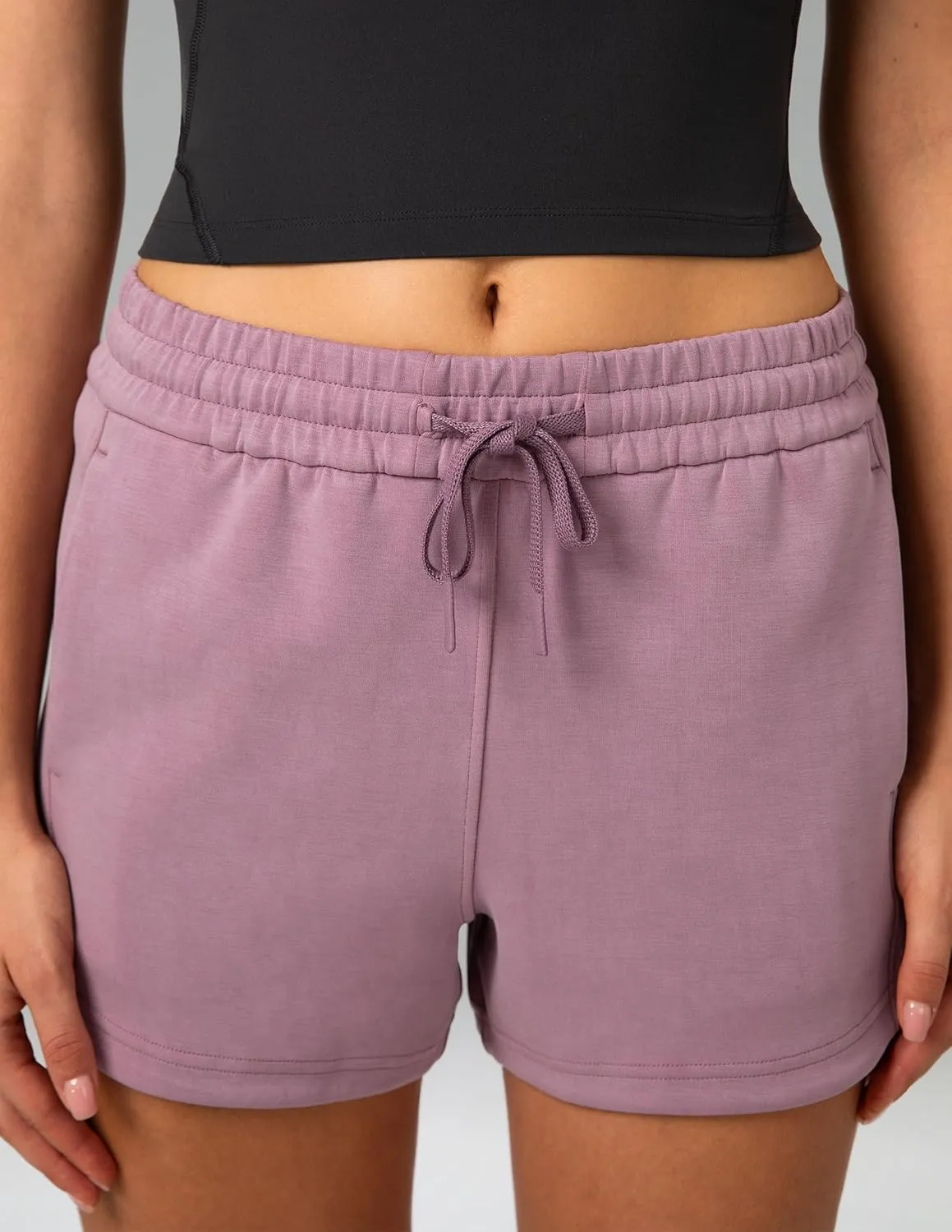 Colorfulkoala Modal Women's High Waisted Sweat 4'' Shorts with Pockets