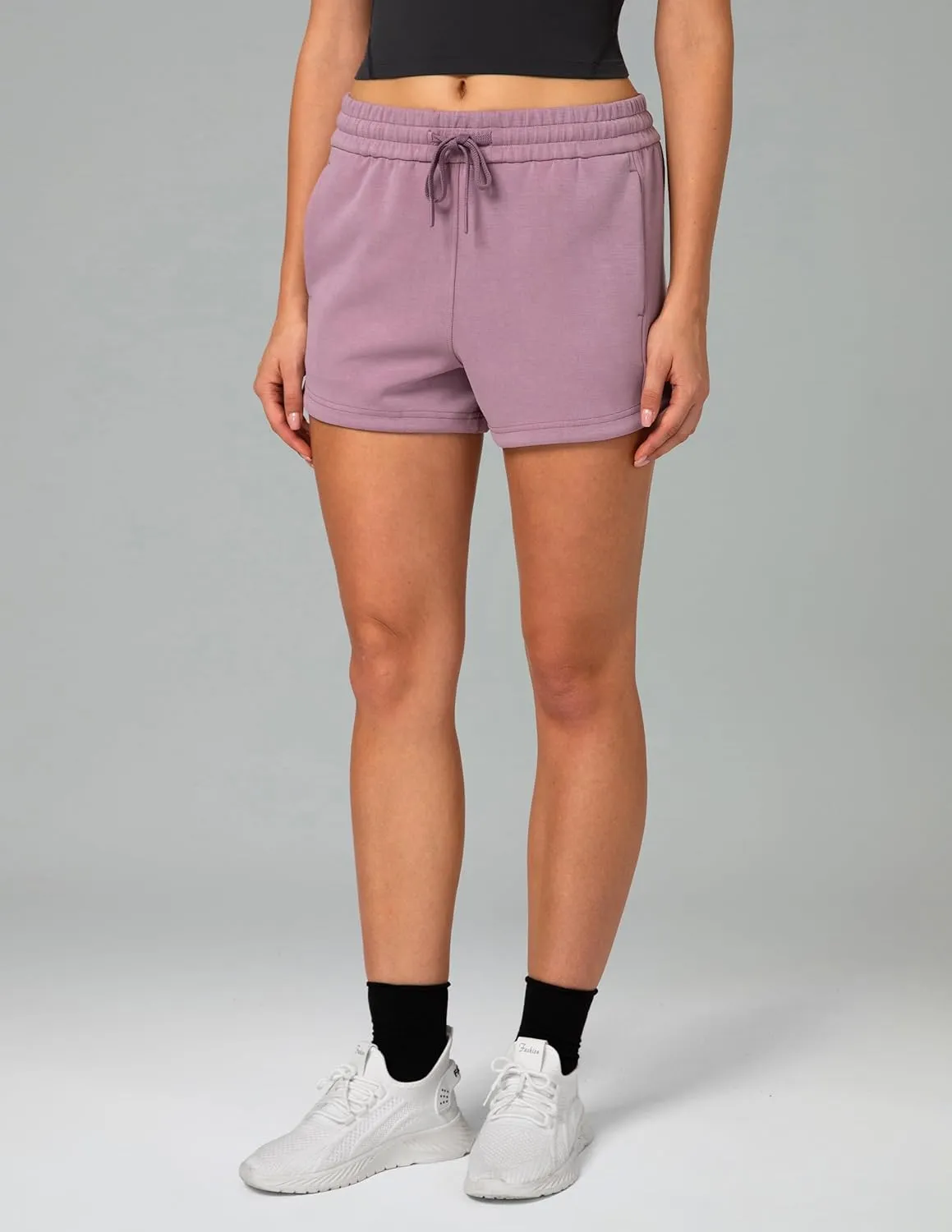 Colorfulkoala Modal Women's High Waisted Sweat 4'' Shorts with Pockets