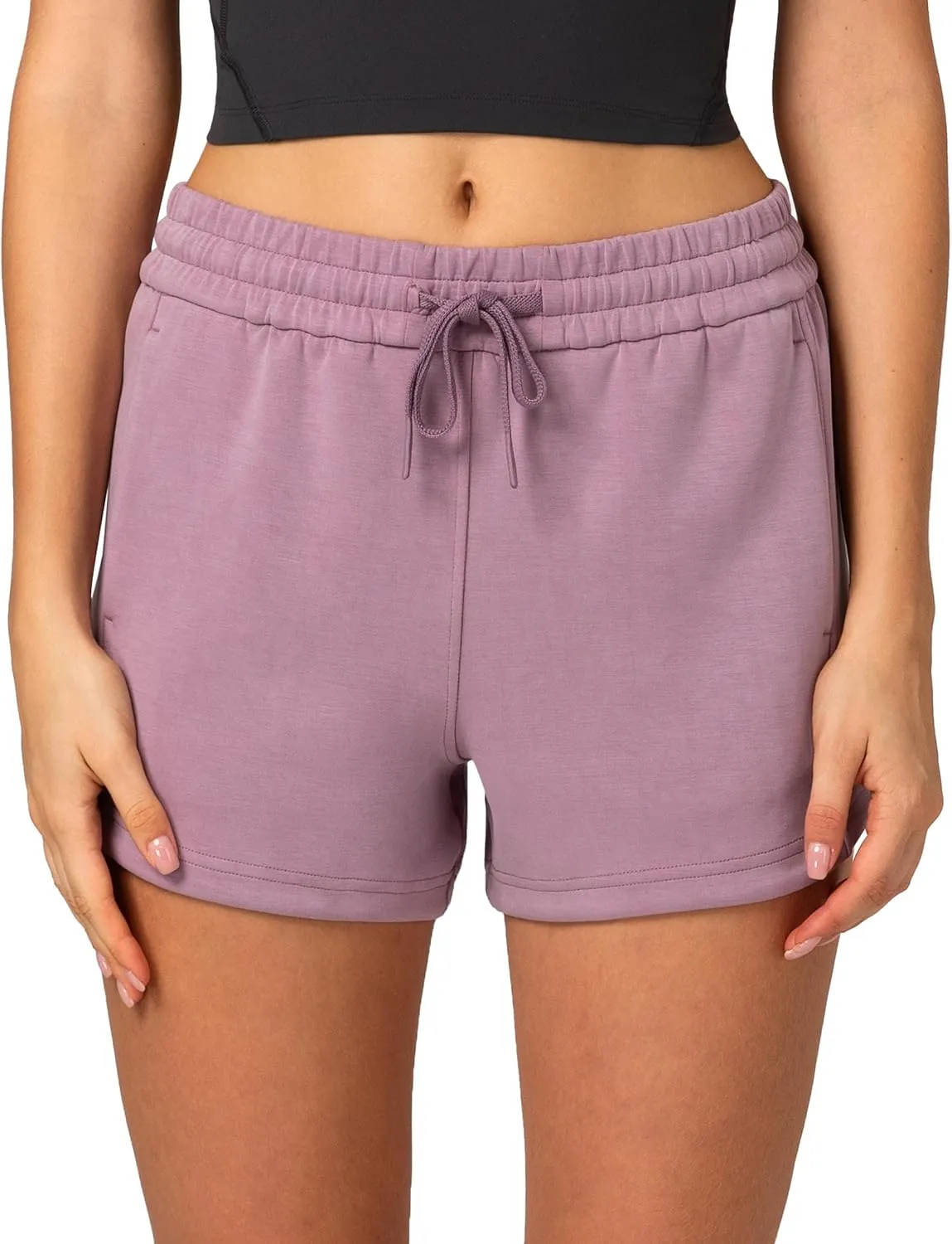 Colorfulkoala Modal Women's High Waisted Sweat 4'' Shorts with Pockets